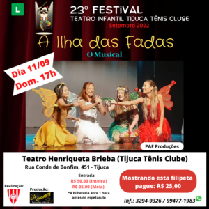 Ilha das fadas Teatro Henriqueta Brieba peça musical Infantil 